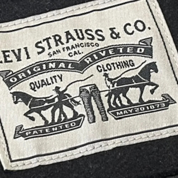 Levi’s Black Wool Blend Zip Front Varsity Bomber Jacket Women’s Size XL EUC - Picture 13 of 13